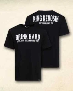 BNWT 3XL KING KEROSIN BLACK T SHIRT DRINK HARD FUNNY ALCOHOL STAG GIFT PARTY - Picture 1 of 1