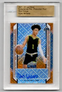 Mikey Williams 2021-22 Leaf Metal Auto Pre-Production Line Mojo Orange 1/1 - Picture 1 of 2