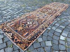 Carpet, Bohemian wool runner rug, Turkish vintage handmade rug runner, 3,0x11,2