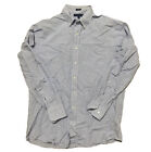 Tommy Hilfiger Plaid Dress Shirt Size 16 White/Dark Blue Button-Up Long Sleeve