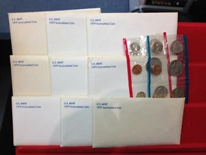 9 Set Lot of 1979 P and D Uncirculated Sets ORIGINAL - Picture 1 of 1