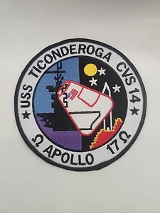 APOLLO 17 - RECOVERY SHIP - USS TICONDEROGA CVS -14 -  4 1/2" PATCH - MINT - Picture 1 of 2