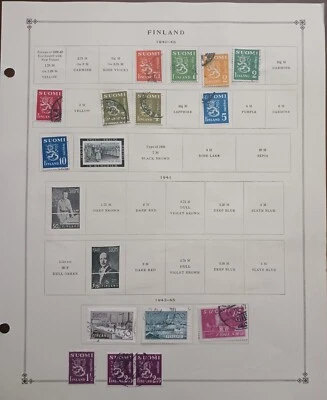 FINLANDIA - LOTE DE SELLOS EN PÁGINAS DE ÁLBUM - MH Y USADO - #1094 Foto 1 de 4