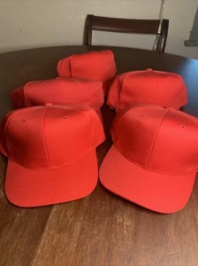 Lot of 5 Nissun Cap Youth Hats Red Blanks Snapback NOS - Picture 1 of 8
