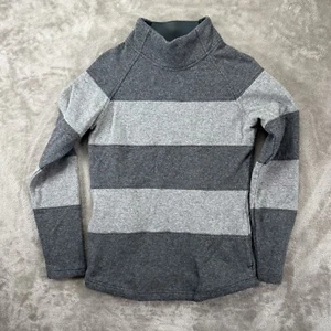 prAna Women's Dessau Sweater Pockets Gray Striped Recycled Wool Blend Small - Picture 1 of 13