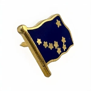 Alaska State Flagge blau Emaille goldfarben 0,25" Krawattennadel Anstecknadel - Bild 1 von 4