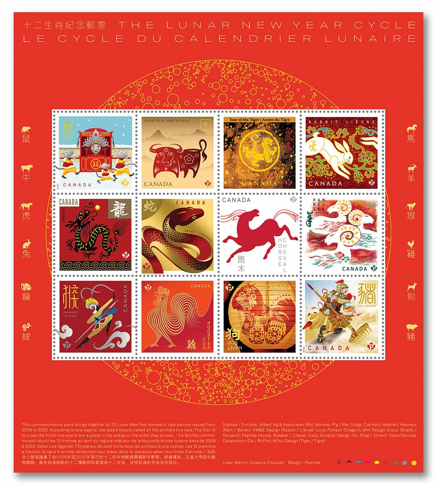 Canada 2021 MNH Stamp The Lunar New Year Cycle Permanent sold out PANE of 12 - Image 1 of 1