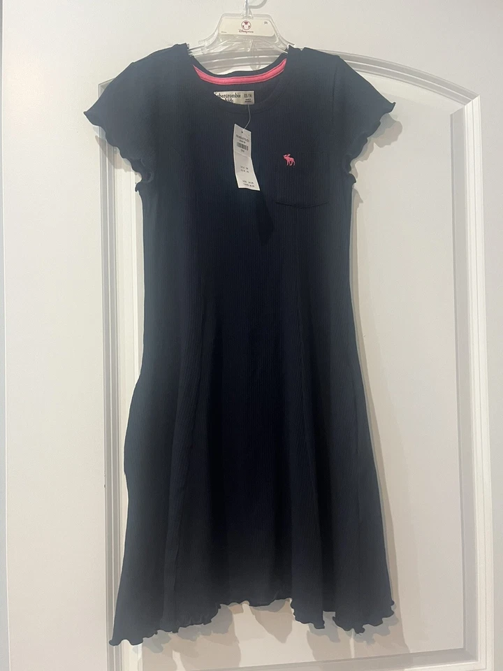 NUEVO Vestido Patinador Acanalado Azul Marino Abercrombie Niños Niñas - Talla 13/14 Foto 1 de 1