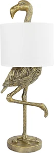 Resin Flamingo Table Lamp with Linen Shade, Gold Finish, 32" - Picture 1 of 6