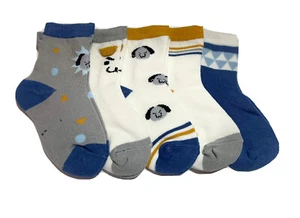 Kids Cotton Crew socks lot of 5 Size XL 8-9T - Picture 1 of 6
