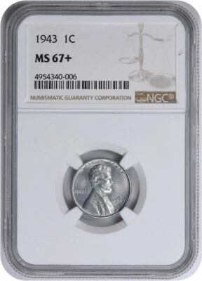 1943 Lincoln Cent MS67+ NGC - Image 1 of 2