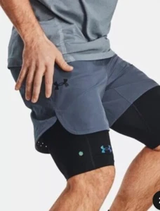 NEW UNDER ARMOUR Mens SmartForm Long Shorts RUSH Compression 1370316 001 TIGHTS - Picture 1 of 8