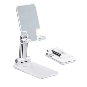 Soporte para teléfono celular, soporte para teléfono celular ajustable en ángulo en altura con silicona blanca - Imagen 1 de 7