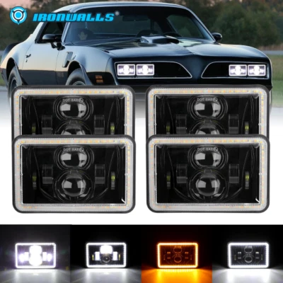 Faros LED PUNTO 4x6"" alto/bajo DRL para Pontiac Firebird 1977-1981 transmisión AM Foto 1 de 4
