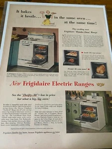  Anuncio Frigidaire Electric Ranges It Bakes It Ass 1952 vintage - Imagen 1 de 1