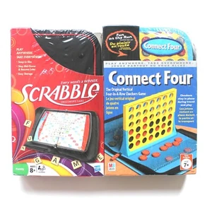 (2 New Travel Games) Scrabble + Connect Four - Both Games Folio Editions, Sealed - Picture 1 of 5