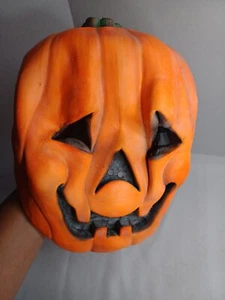Máscara facial de calabaza de Halloween de goma naranja negra espeluznante correa elástica aterradora - Imagen 1 de 6