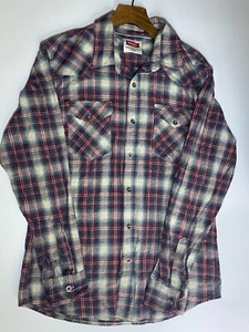 Wrangler Herren Medium klassisch rot blau weiß kariert Hemd Langarm Western - Bild 1 von 12