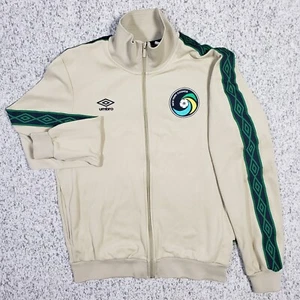 New York Cosmos Track Jacket Mens M Soccer Football Full Zip Umbro Beige Tan - Picture 1 of 24