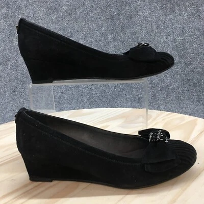 Stuart Weitzman Sandal Youth 4 Black Slip On Closed Toe Wedge Casual Comfort - Image 1 of 4