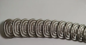 VTG 94 GRD elastic silver tone overlapping oval metal discs concho belt size S - Picture 1 of 5