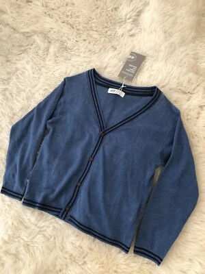 Nuevo Suéter Cárdigan H&M Azul 100% Lino Natural Tejido Ligero 6Y Foto 1 de 4
