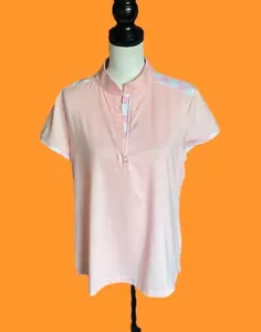 Top para mujer Fairway & Greene Savannah XL naranja blanco estampado golf manga corta - Imagen 1 de 11