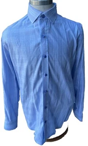 Camisa de vestir Robert Graham gris abotonada a cuadros para hombre 43-17 algodón grande - Imagen 1 de 8