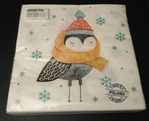 ¡NUEVO! 20 servilletas de papel Navidad invierno pájaro 33x33 cm Navidad - Imagen 1 de 1