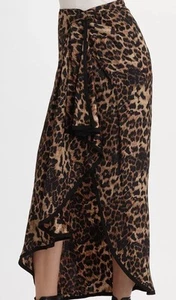 Rebecca Minkoff langer Bonnie Kaskadenrock Leopard Seide Maxi * 0 Extra Small 328 $ - Bild 1 von 7