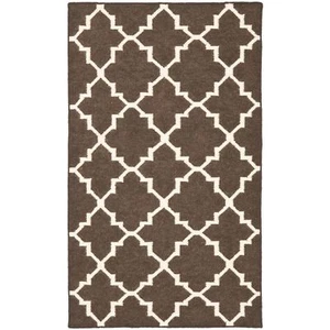 Alfombra de lana Safavieh marrón/marfil tejido plano 3' x 5' - Imagen 1 de 1