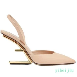 Sandali donna pelle punta slingbacks a forma di zeppa tacco sera eleganti scarpe - Foto 1 di 26