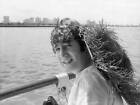 John Lennon wearing grass & straw bonnet in Miami Florida 1964 Old Photo