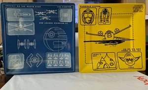 Star Wars The Empire Strikes Back (2 Sq 8X8” Plates) Blu & Yellow Hard Plastic!! - Picture 1 of 6