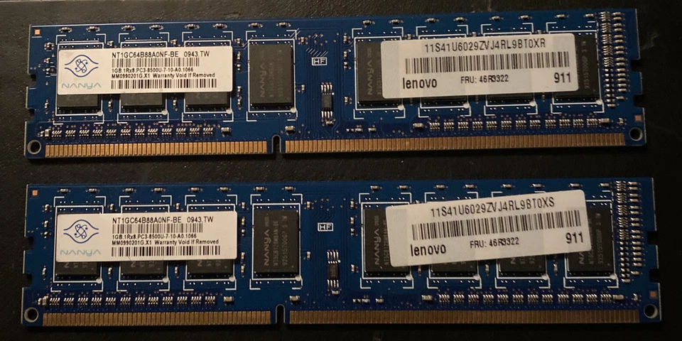 Nanya 1GB (2) PC2 4200U DDR3  2Rx8 Desktop Memory Ram Untested - Image 1 of 1
