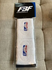Official Licensed NBA Logo White FBF Originals Wristbands NEW - Picture 1 of 3