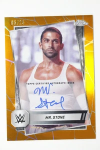 Autógrafos Topps Chrome WWE Mr. Stone NXT 2025 refractor naranja/25 #173 - Imagen 1 de 2