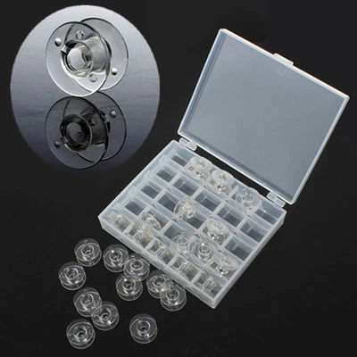 Storage Box + 25 Piece Plastic Spool Cans Sewing Machine  - Image 1 of 4