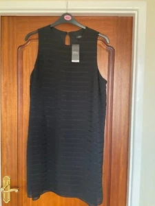 Papaya Sleeveless Black Shift dress Size 18 NEW 1/2 linned - Picture 1 of 10