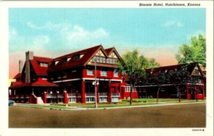 Vintage Bisonte Hotel, Hutchinson, Kansas UNBESPOSTTE Postkarte | Phillips News Co. - Bild 1 von 4