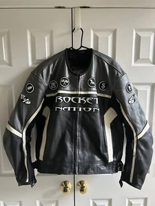 Authentic Joe Rocket Nation Leather Jacket Very Rare Many Pockets! Sz 50 - Bild 1 von 12