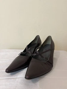 Vintage Jil Sander Genuine Leather Shoes. Deep Burgundy Pump Womens EU 36.5 US 6 - Picture 1 of 3