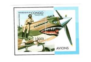 Congo 1996 1000 fr como nuevo mini-hoja que representa avión turbohélice - Imagen 1 de 1