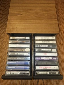 Van Morrison 18 Cassette Tape Lot With Wooden Storage Case - Picture 1 of 8