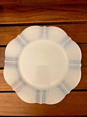 4 MacBeth Evans American Sweetheart Monax White Depression Glass Salad Plates 8" - Image 1 of 2