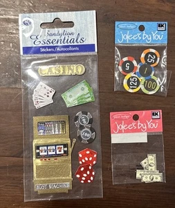 Mixed LOT POKER Jolee's Sandylion Casino Chips Money Dice Scrapbooking Stickers - Picture 1 of 3