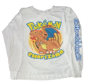 RARE Vintage 90s Pokemon Charizard Black Long Sleeve Shirt Nintendo 1999 Small - Picture 1 of 7