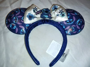 Disney Parks Stitch Themed Minnie Mouse Ears Headband 2022 Excellent  - Picture 1 of 9