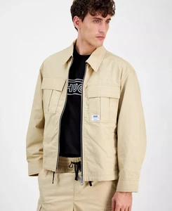 Hugo Boss Men's Bino Long Sleeve Four-Pocket Zip-Front Beige Jacket -New w/ Tags - Picture 1 of 10