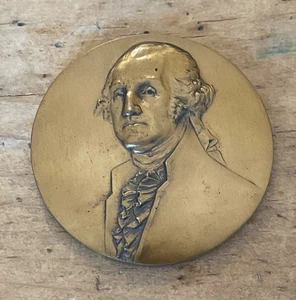 Antique 1933 Bronze George Washington Sons of the Revolution Medal - Bild 1 von 4